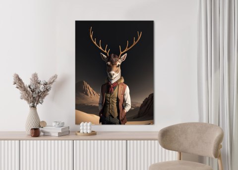 Plakat Ubrany Jeleń Na Pustyni