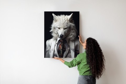 Plakat Biały Wilk W Srebrnym Garniturze