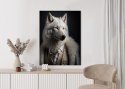 Plakat Biały Wilk W Ubraniu Zimowym