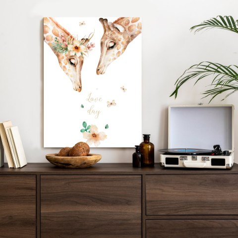 Plakat Dwie Żyrafy Patrzące W Dół