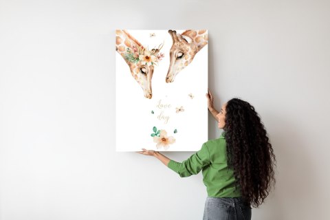 Plakat Dwie Żyrafy Patrzące W Dół