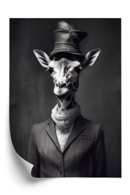 Plakat Elegancka Żyrafa W Ubraniu I Kapeluszu