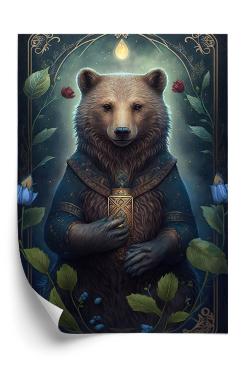 Plakat Grafika Fantasy Z Niedźwiedziem