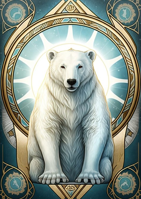 Plakat Ilustracja Fantasy Z Niedźwiedziem Polarnym