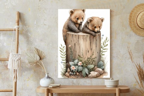 Plakat Ilustracja Z Niedźwiadkami