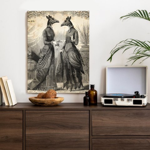 Plakat Ilustracja Z Żyrafami Vintage