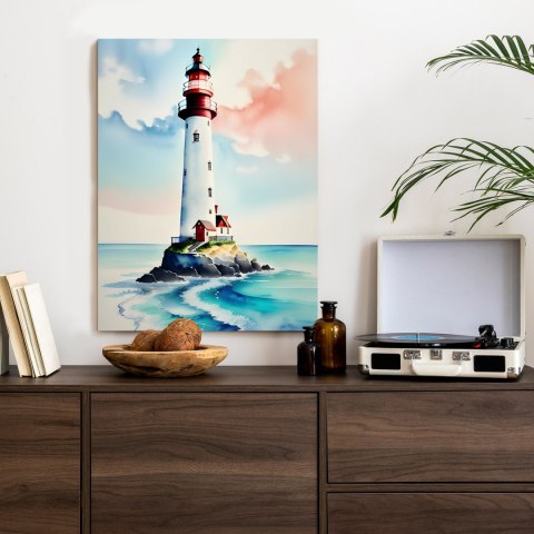 Plakat Latarnia I Akwarelowy Morski Krajobraz