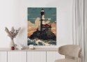 Plakat Latarnia Morska I Wzburzone Fale