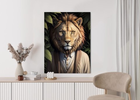 Plakat Lew Ubrany W Sweter