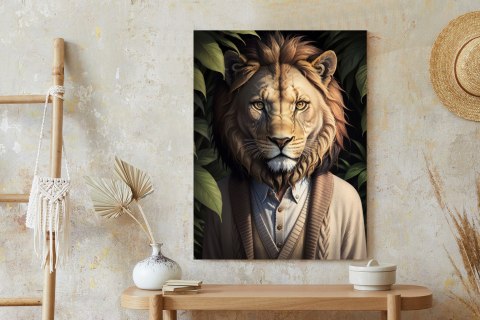 Plakat Lew Ubrany W Sweter