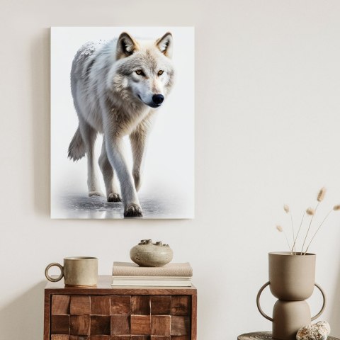 Plakat Majestatyczny Wilk Na Białym Tle