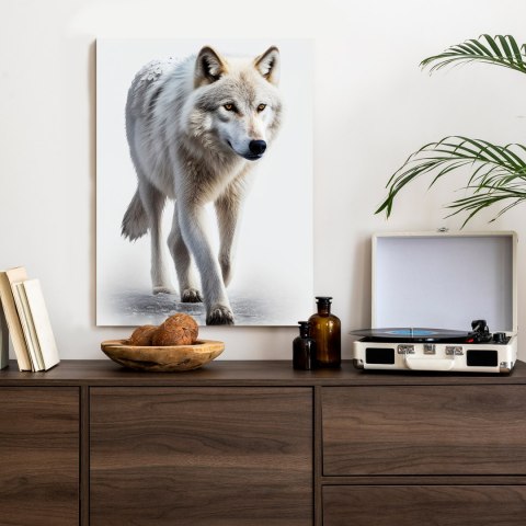 Plakat Majestatyczny Wilk Na Białym Tle