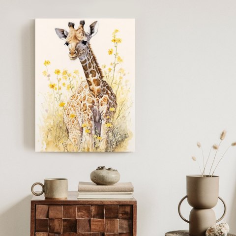 Plakat Mała Żyrafa Na Łące