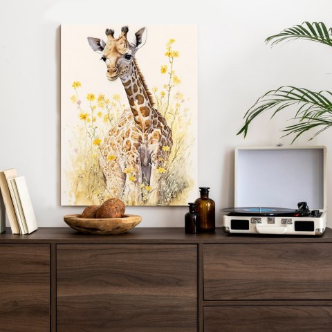 Plakat Mała Żyrafa Na Łące