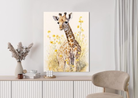 Plakat Mała Żyrafa Na Łące