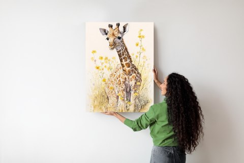 Plakat Mała Żyrafa Na Łące