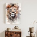 Plakat Malowany Farbami Portret Lwa