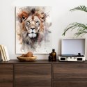 Plakat Malowany Farbami Portret Lwa