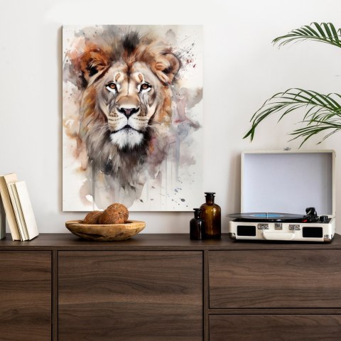 Plakat Malowany Farbami Portret Lwa