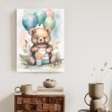 Plakat Niedźwiadek Z Pękiem Balonów
