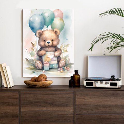 Plakat Niedźwiadek Z Pękiem Balonów