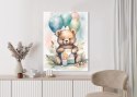 Plakat Niedźwiadek Z Pękiem Balonów