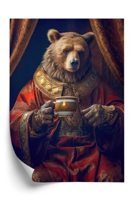 Plakat Niedźwiedź Fantasy Z Filiżanką