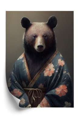 Plakat Niedźwiedź Ubrany W Kimono