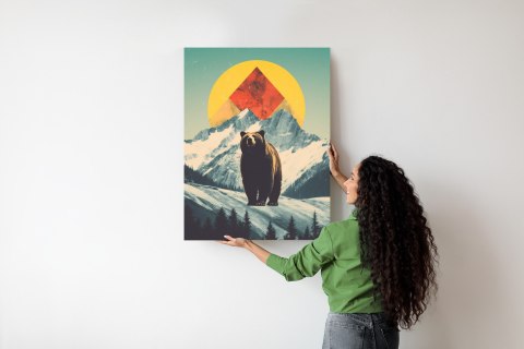 Plakat Niedźwiedź W Górach Zimą