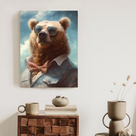 Plakat Niedźwiedź W Muszce I Okularach