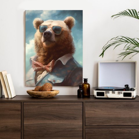 Plakat Niedźwiedź W Muszce I Okularach