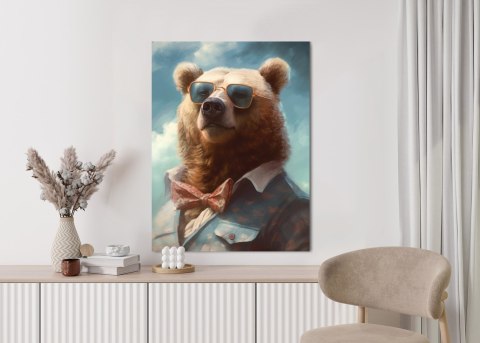 Plakat Niedźwiedź W Muszce I Okularach