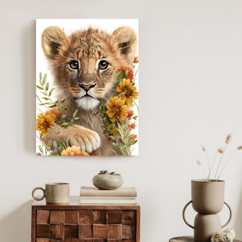 Plakat Portret Lwiątka W Kwiatach