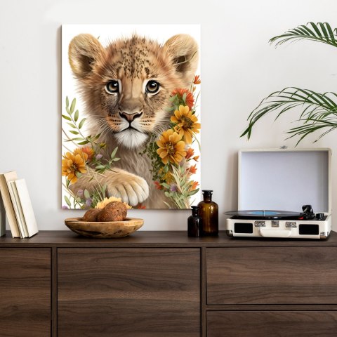 Plakat Portret Lwiątka W Kwiatach