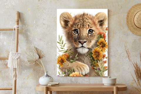 Plakat Portret Lwiątka W Kwiatach