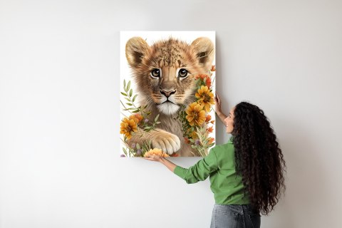 Plakat Portret Lwiątka W Kwiatach