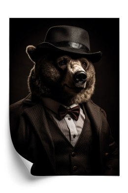 Plakat Portret Niedźwiedzia W Garniturze I Kapeluszu