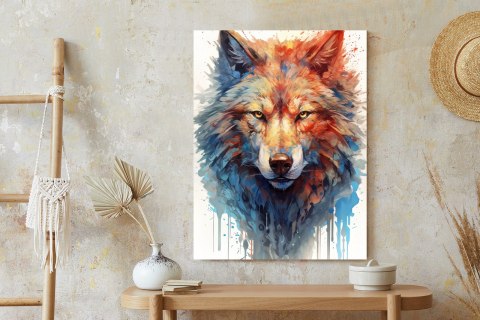 Plakat Portret Z Głową Wilka