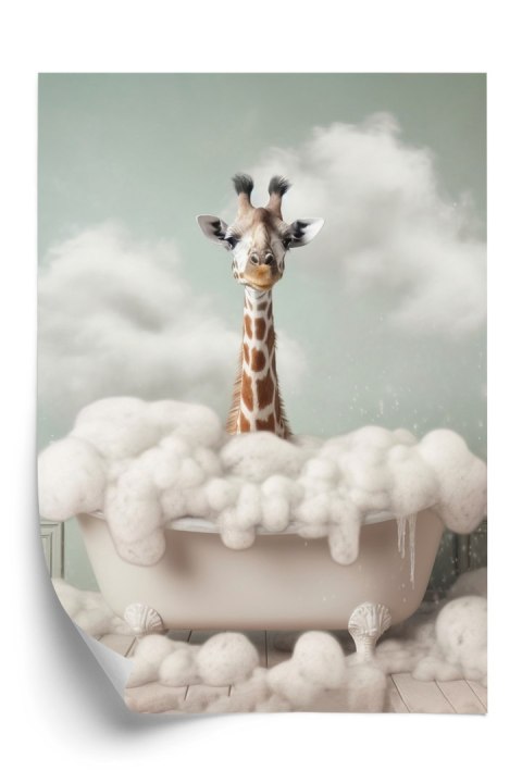 Plakat Portret Żyrafy W Wannie