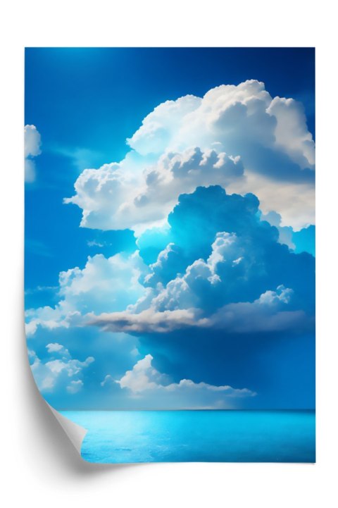 Plakat Puszyste Chmury Nad Błękitnym Morzem