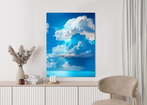 Plakat Puszyste Chmury Nad Błękitnym Morzem