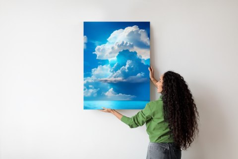 Plakat Puszyste Chmury Nad Błękitnym Morzem