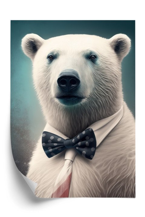 Plakat Stylowy Niedźwiedź W Muszce