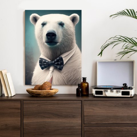 Plakat Stylowy Niedźwiedź W Muszce