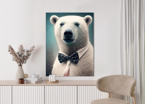 Plakat Stylowy Niedźwiedź W Muszce