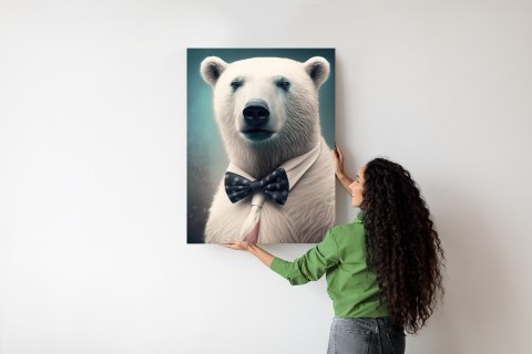 Plakat Stylowy Niedźwiedź W Muszce