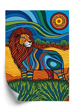 Plakat Surrealistyczna Grafika Lew