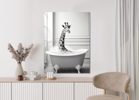 Plakat Surrealistyczna Ilustracja Z Żyrafą W Wannie