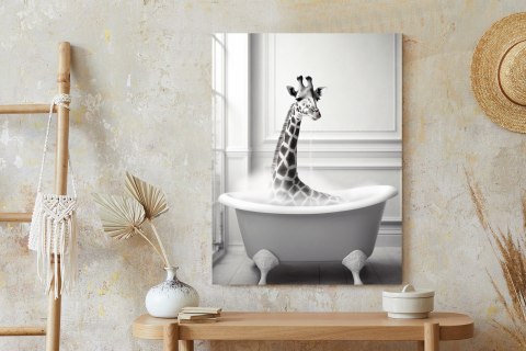 Plakat Surrealistyczna Ilustracja Z Żyrafą W Wannie