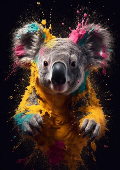 Plakat Wielokolorowy Portret Koali